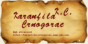 Karanfila Crnogorac vizit kartica